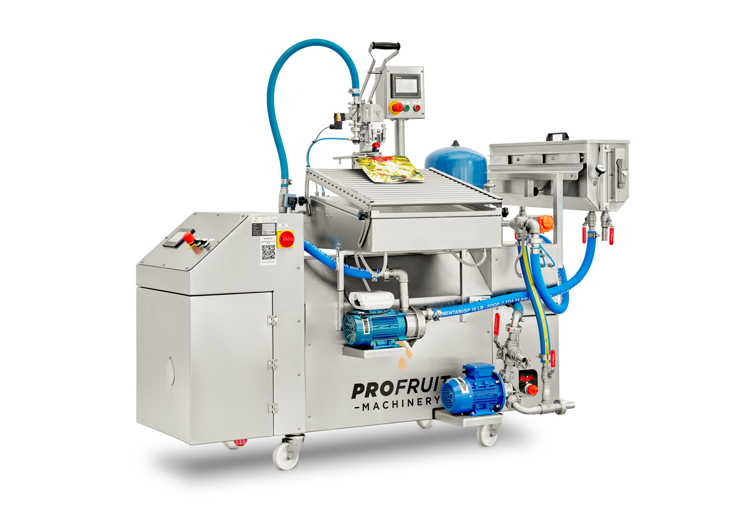 Diesel/Gas Pasteurizer HEAT 1000 combined with MINIFLOW filler and buffer tank side | ProFruit Machinery