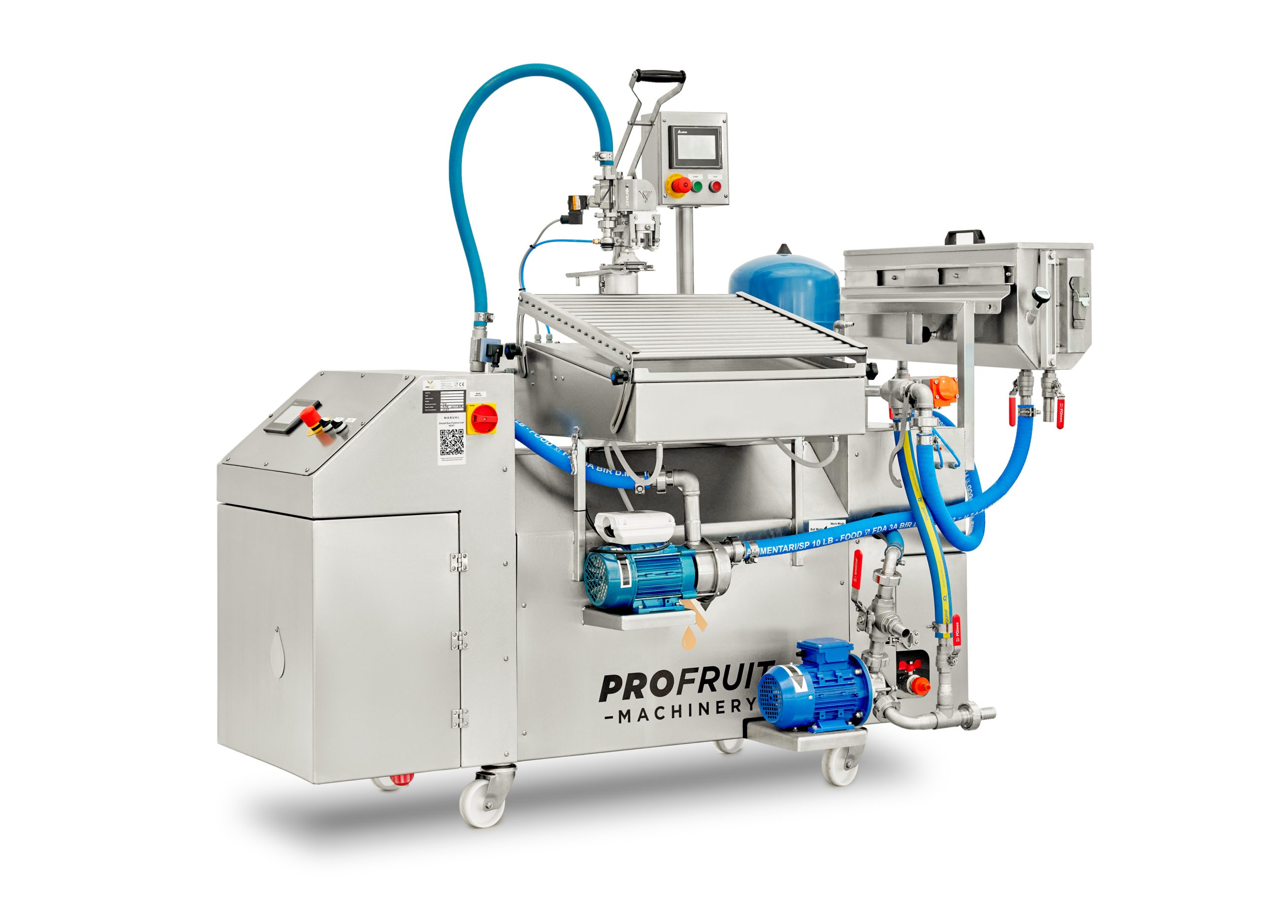 Diesel/Gas Pasteurizer HEAT 1000 combined with MINIFLOW filler and buffer tank another side | ProFruit Machinery