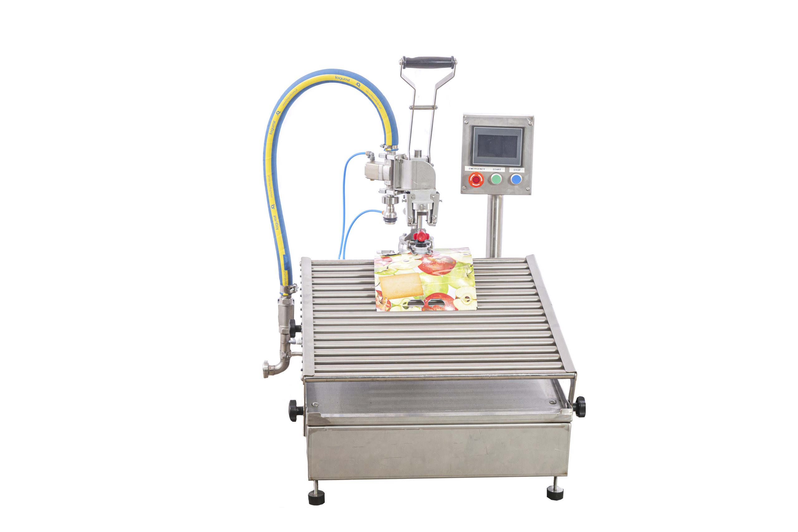 Semi automatic filler for bag in box and stand up pouch | ProFruit Machinery
