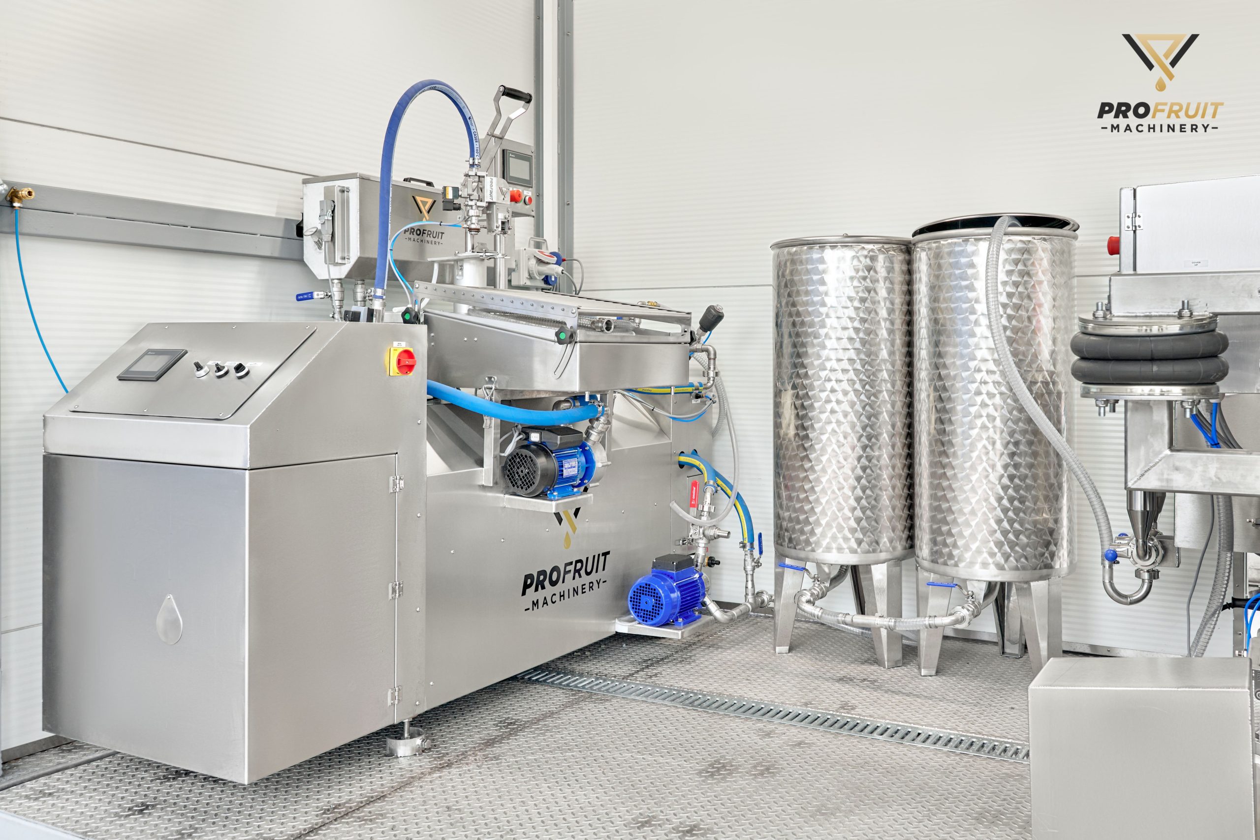 Pasteurizer and Bag in Box filler inside a mobile juice line | ProFruit Machinery